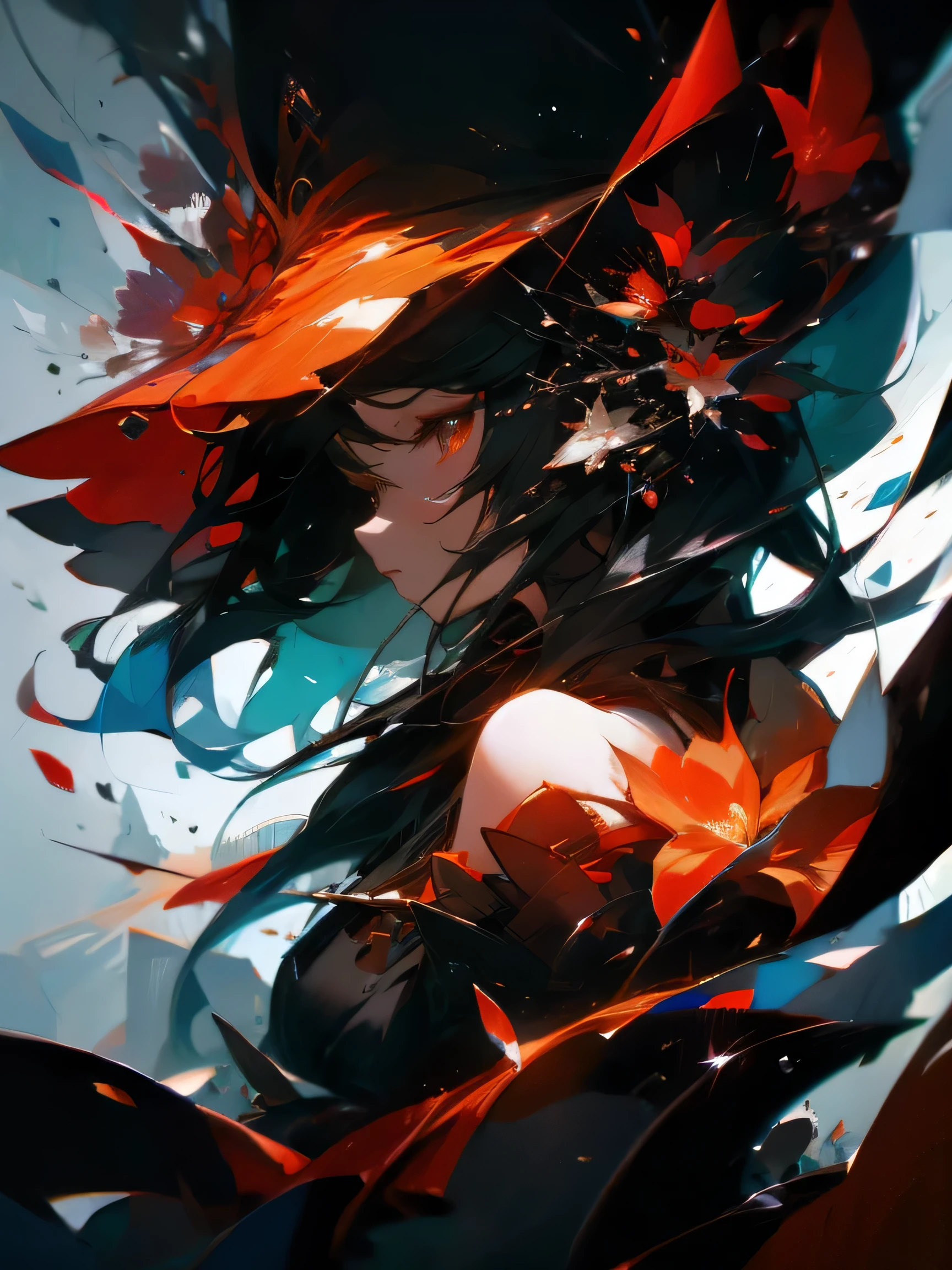 anime girl with a hat and a flower in her hair, artwork in the style of guweiz, guweiz, guweiz on artstation pixiv, guweiz on pixiv artstation, detailed digital anime art, guweiz masterpiece, anime art wallpaper 4 k, anime art wallpaper 4k, anime art wallpaper 8 k, fanart best artstation, (Original figure composition)