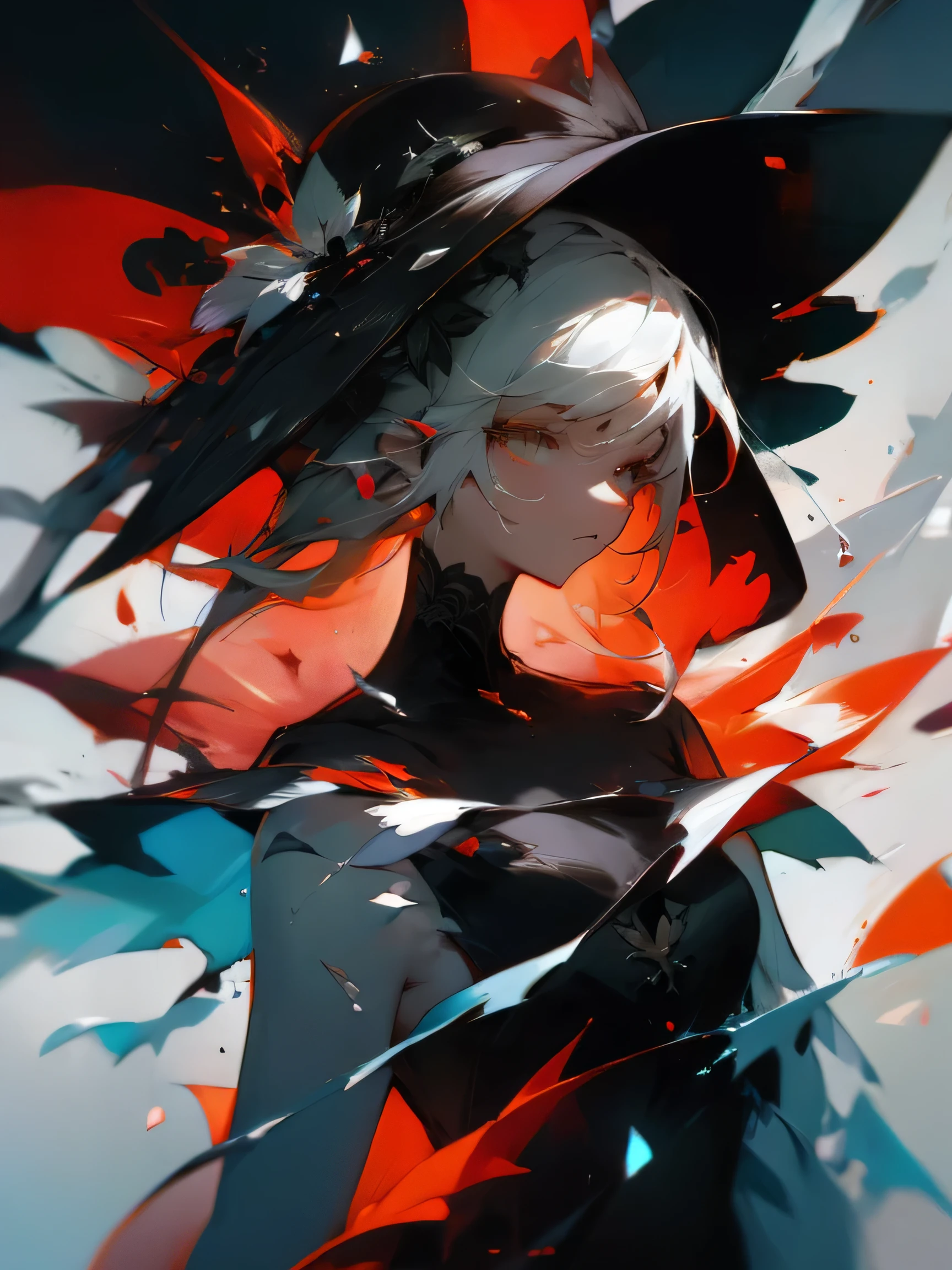 anime girl with a hat and a flower in her hair, artwork in the style of guweiz, guweiz, guweiz on artstation pixiv, guweiz on pixiv artstation, detailed digital anime art, guweiz masterpiece, anime art wallpaper 4 k, anime art wallpaper 4k, anime art wallpaper 8 k, fanart best artstation, (Original figure composition)