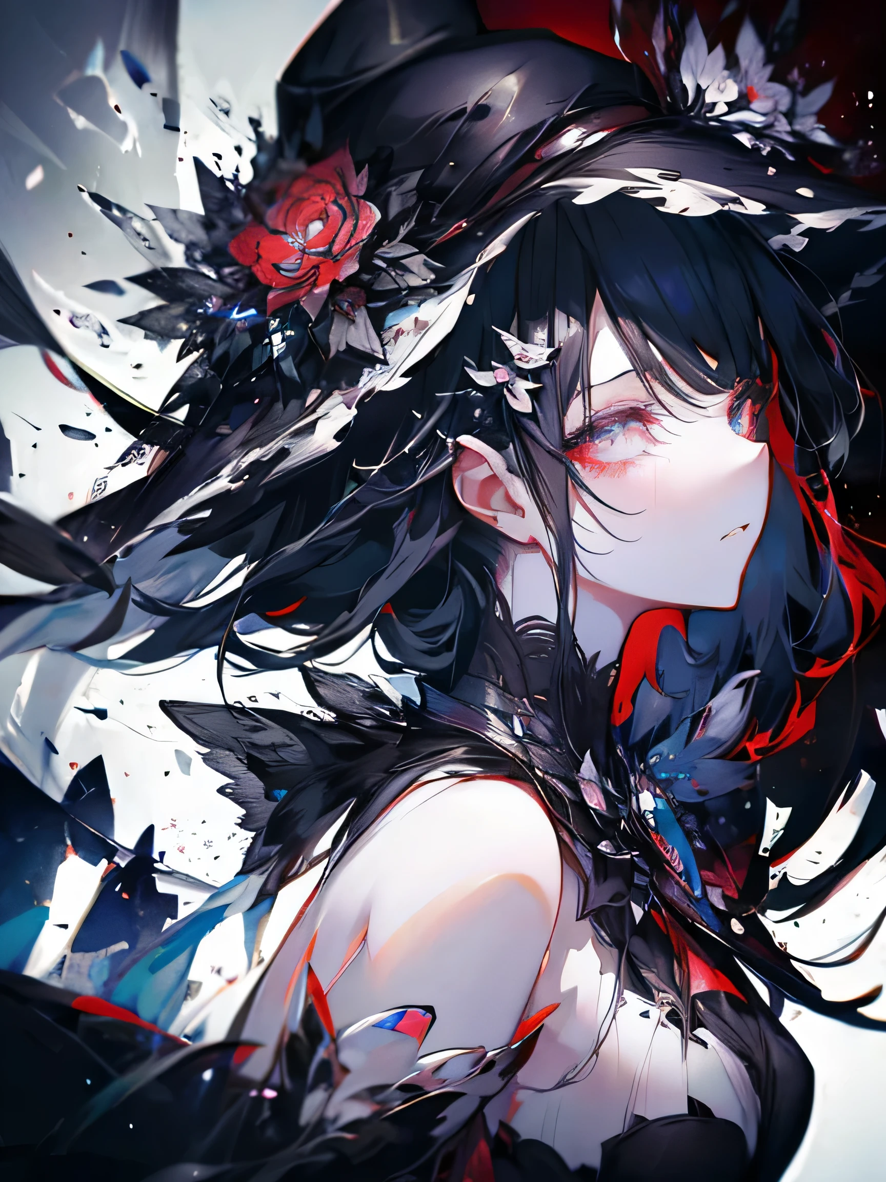 anime girl with a hat and a flower in her hair, artwork in the style of guweiz, guweiz, guweiz on artstation pixiv, guweiz on pixiv artstation, detailed digital anime art, guweiz masterpiece, anime art wallpaper 4 k, anime art wallpaper 4k, anime art wallpaper 8 k, fanart best artstation, (Original figure composition)