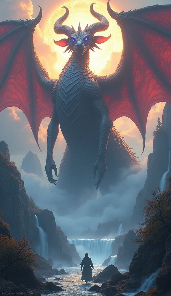 𝑩𝑼𝑮𝑨𝑵𝑮 , a ghost that's like a mountain dragon. It's as big as an eagle, and it can breathe fire from its mouth. If it lands on a tree, the tree will burn