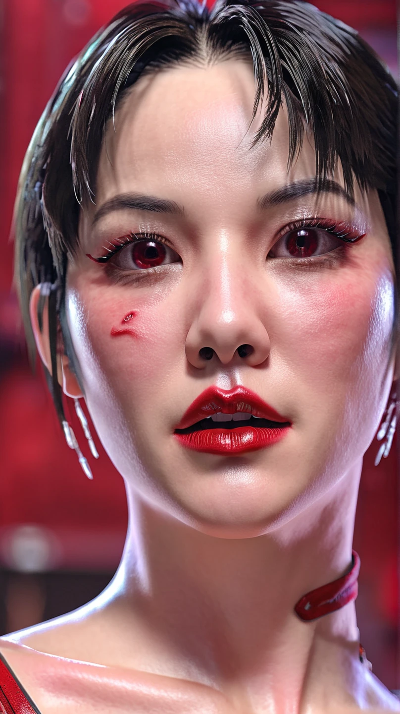 chun li Ultra beauty realistic girl merged Ada wong hiper Macro details face style