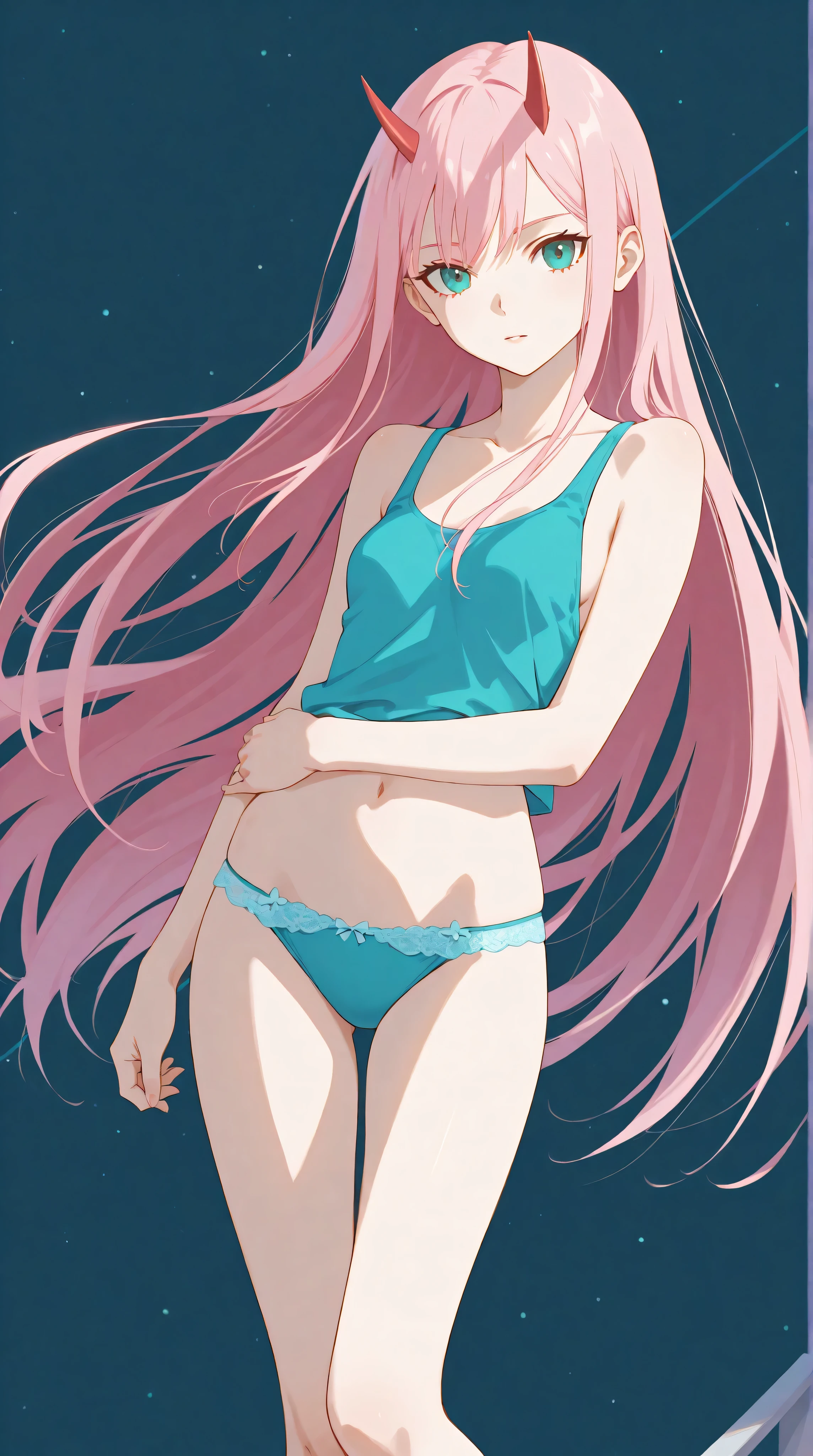 1girl in、AS-Adult、Underwear、Cute underwear、A pink-haired、
