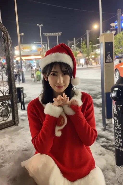 NSFW, 1girl,(seduction santa cosplay:1.4),santa hat :1.3, (seductive pose),dark night,snowing,night town, standing,(spread pussy : 1.4), public indecency,navel, cleavage, navel,
,(vulgarity),(fucked silly),(wet), (middle breast), (whole body), slender :1.3,best quality, young, hair with bangs, detailed girl, raw photo : 1.2, realistic : 1.2, realistic photo :1.2