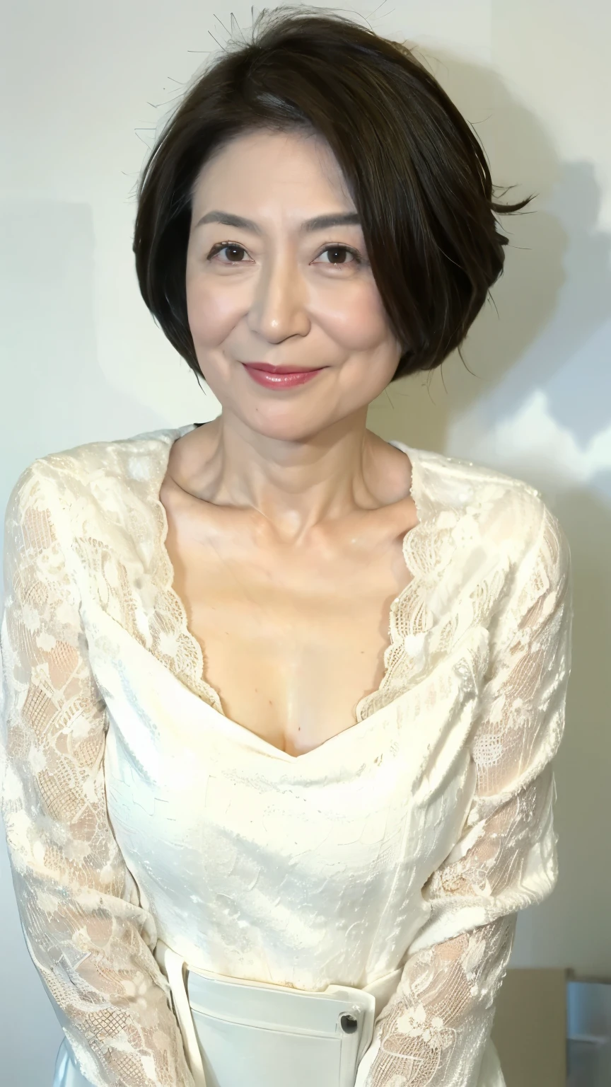 (((最高masterpiece:1.5))), (( Accurate Description )), shiny hair with makeup, beautiful hair, In a bra:1.3, (((Alone))), Wife, Older Mature Woman, Pure white background, gravure, facing forward , (( and face the center of the screen)), well-groomed eyebrows , correctly depicts lips , red lips, flashy makeup, From the chest up, masterpiece, top quality , super detailed , photorealistic, super detailed 細なスキン, COMPLETE ANATOMY , (1 Japanese Mature), ( positive), 230 years old , huge breasts, Draw the upper body:1.3, Mature Female Politician, charming, sexy, chromo white skin , viewers,