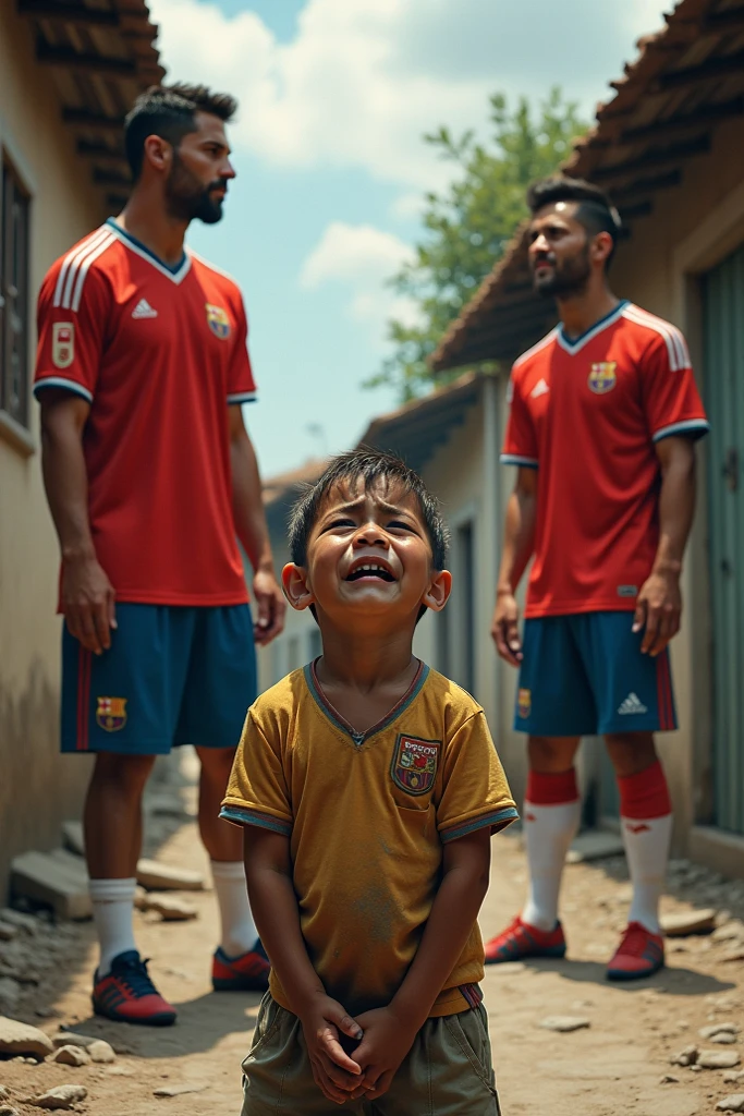 Young boy watching Colombia play