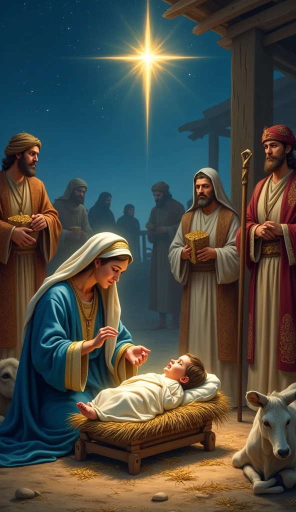 biblical history,
The magicians, , they found the baby with Maria,
They offered him valuable gifts:
gold, frankincense and myrrh, each symbolizing an important aspect of their identity and mission.