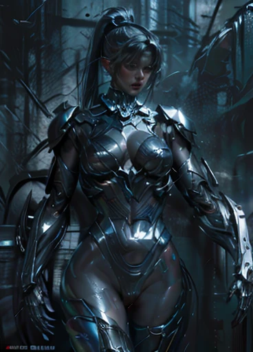 HD Original Picture ，Dark Frozen Caves Show Supermodel Photo Art Artificial Intelligence Machine Dark Chocolate Skin Color Elf Assassin，black carbon fiber tight camouflage nanotech protective clothing，Mechanically moisture-coated ceramic shell constructs the fuselage，Equipped with a huge heavy duty geometric mechanical frame, breast modeling, moisturizing black coffee coated pacifier cover， Photo Movies Movie Filters ， plump artificial intelligence geometric simulation machine cyberpunk module breast ，Silver ponytail ， precise metal module raised mechanical exoskeleton shoulder armor ，dark mud mixed with coffee camouflage paint breast，Raised nipples ，Fully mechanical carbon fiber abs ，Complete mechanical body modification，HD dark liquid chocolate mixed mud coating effect body painting full body skin ，nsfw creations，deep and dark background