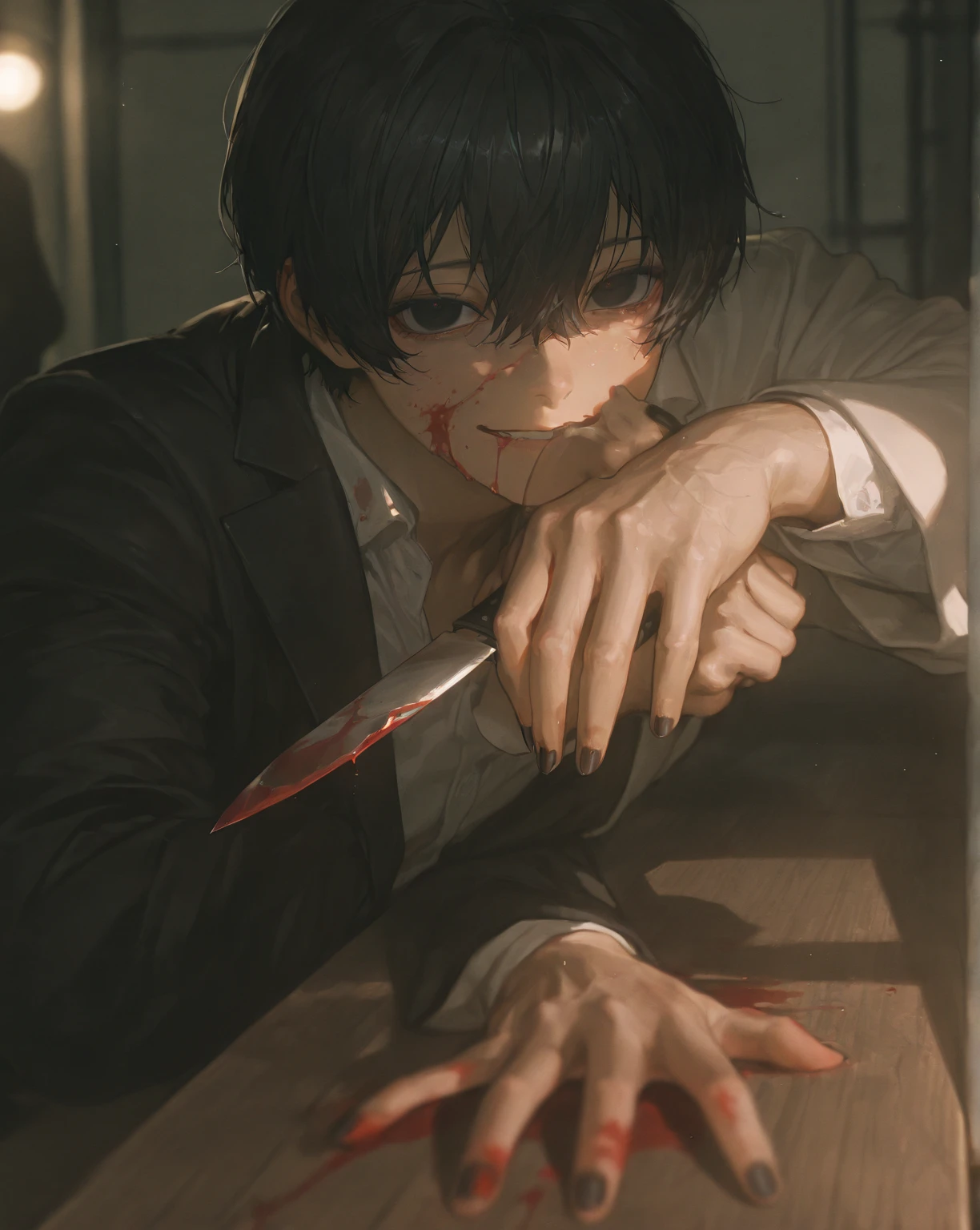 On the table were various parts of the man's mutilation, bloody