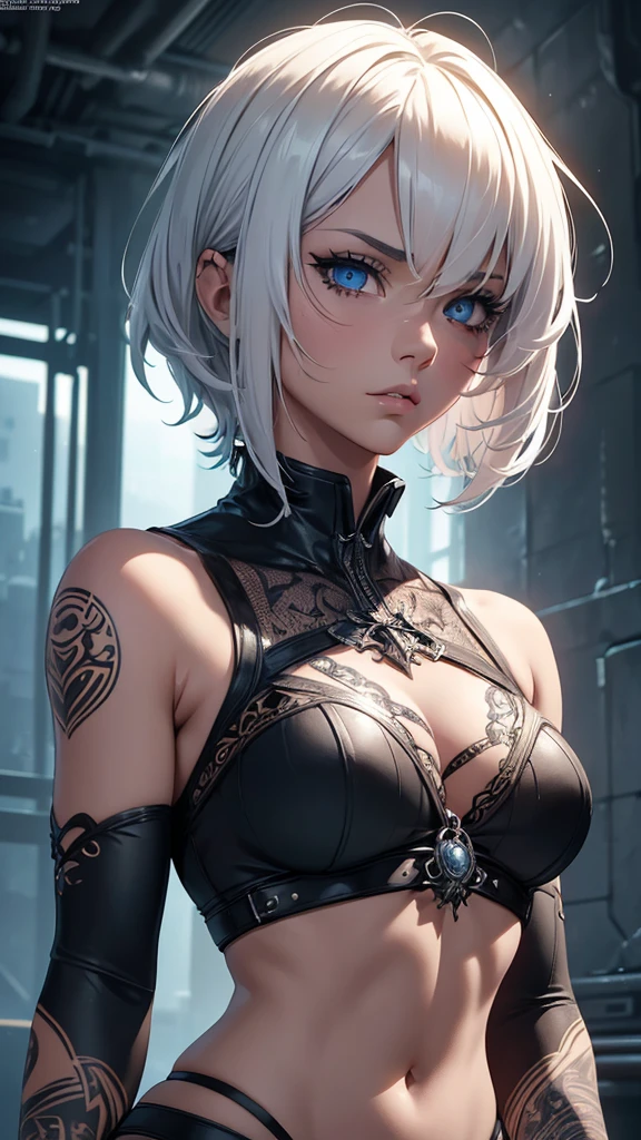 masterpiece, (standing:1.1), dynamic pose, heart shaped face, elegant face, beautiful face, highly detailed face, highly detailed skin, skin pores, subsurface scattering, realistic pupils, looking at viewer, full lips, depth of field, sharp focus, absurdres, realistic proportions, good anatomy, (realistic, hyperrealistic:1.4), 16k hdr, weiss schnee, standing in train, long white hair, side ponytail