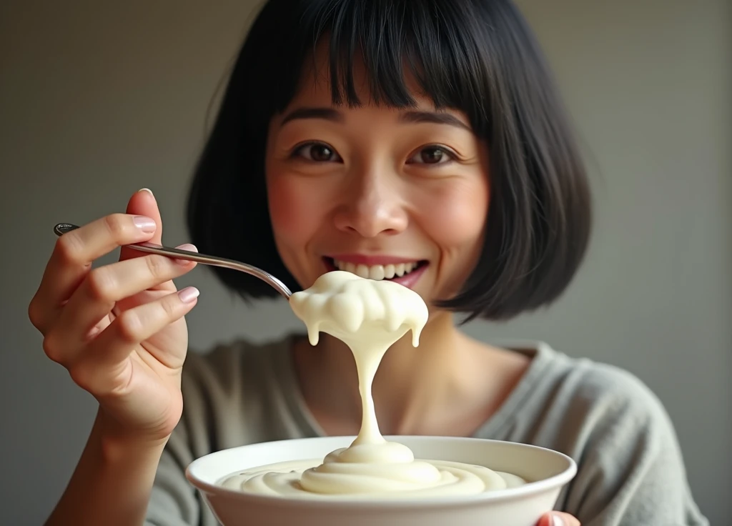 Spitting out white liquid from mouth、dirty、White Calpis、White saliva、Spits out a large amount of pure white liquid from the mouth、Pure white vomit、Edo Period、kimono、Formal wear、Shrine maiden、 accumulates in the cup。Too much