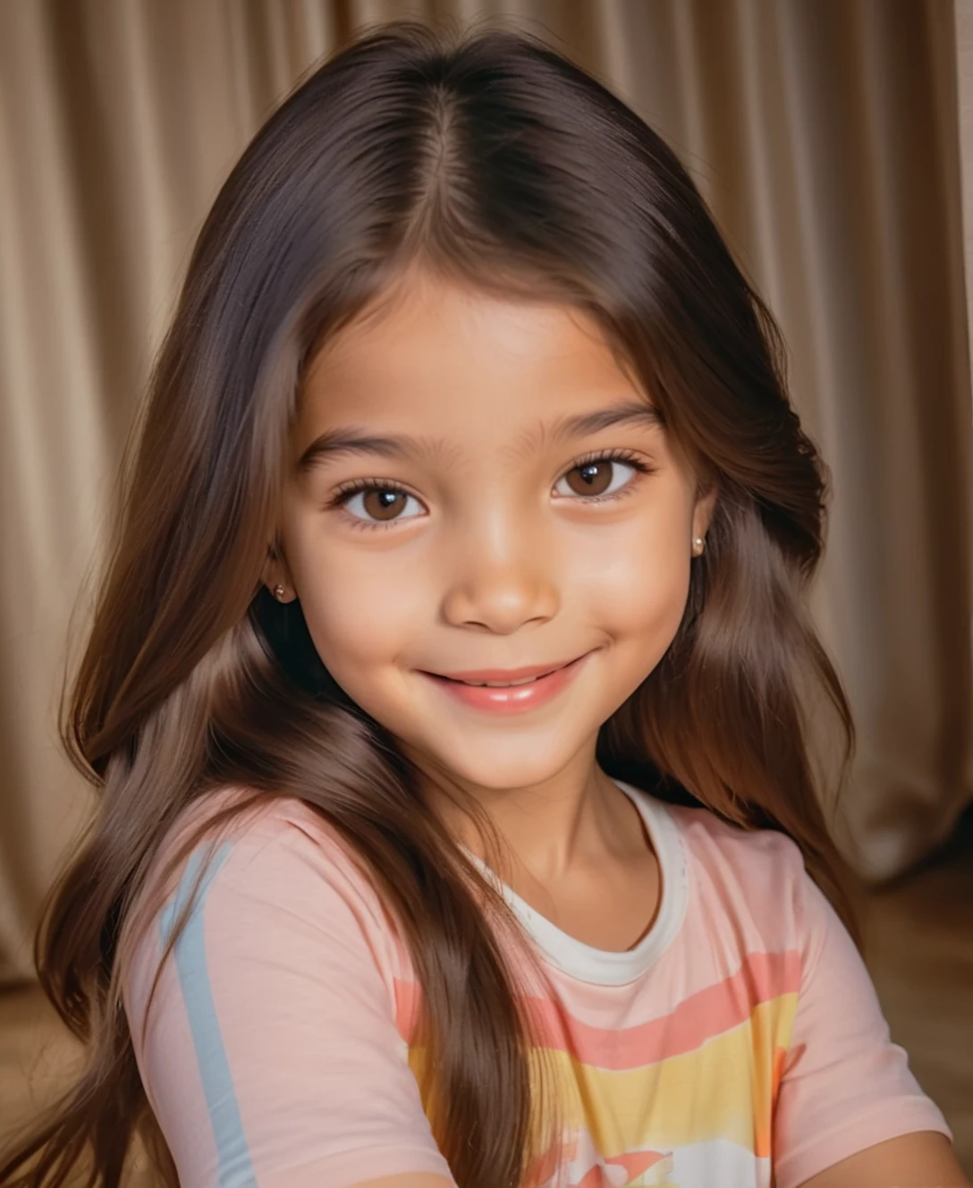 Make a   with the following features: oval face, wavy hair, thick eyebrows, close-set eyes, narrow nose, lips of medium thickness.