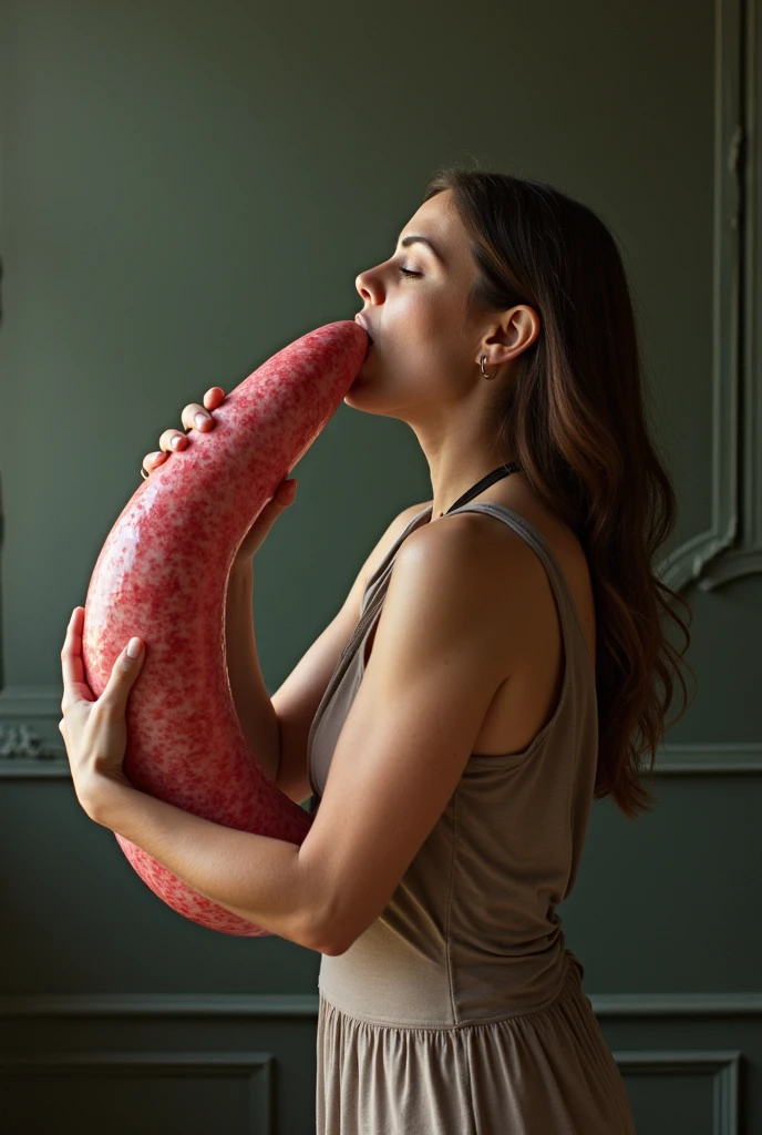 solo, 1girl, (light blue halter top, hand spreading vagina), moaning, eyes closed, aroused, fingering vagina, hand on breast, sitting in chair, (lamia, brown scales, pale green belly)