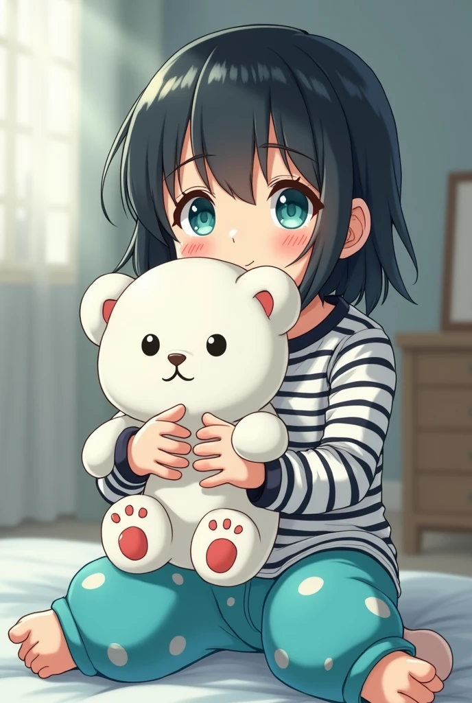 Anime girl holding stuffed sea creatures and other stuffed animals in her arms, Splash art cute anime, Decora inspired illustrations, Best anime Konachan wallpapers, Detailed fan art, By Kamaguruka, Anime covers,