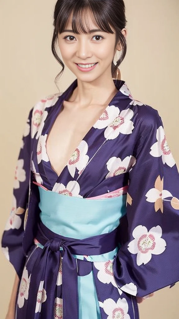woman wearing the kimono、Legs protruding from the hem、