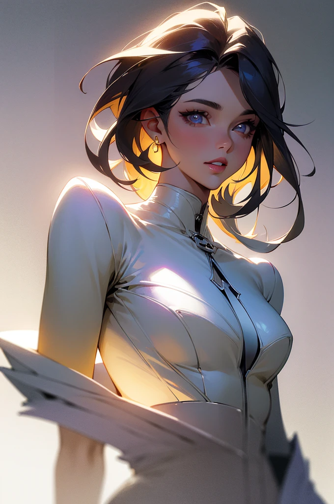 (8K, RAW photo, 最high quality, masterpiece:1.2), High-definition RAW color photo, Professional photo shoot, cinematic light, alone, (((young woman,beautiful black woman, ebony 1 female))), (Sharp features), (small face), (high detail skin:1.2), clavicle, cute face, beautiful appearance, long eyelashes, (rainbow hair), beautiful breasts, (slim body shape:1.4), very detailed顔と肌の質感, detailed eyes, double eyelid, look sideways, comb your hair with both hands, ((Deep ebony:1.2, black skin:1.2)), ((long bangs on one side, asymmetrical bangs, One eye hides)), slender body, ((open your mouth and smile:1.2, upward glance)), big breasts, normal hip joint, cowboy shot, composition from above, (((White layered dress:1.2))), nightclub background, staring eyes, shiny skin, perfect fingers, five fingers, anatomically correct, background bokeh, high quality, surreal, bright colors, ((very detailed, photo shoot)),