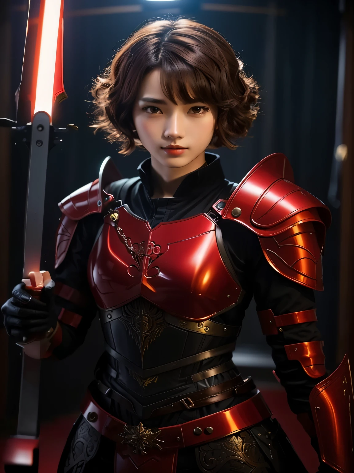 8k, (Very detailed,High resolution,dark,Fantasy:1.2), Red Short Hair, Black chest open armor , Warrior, Medieval town, darkness, amazing, Surrealism, Upper Body, (big :1.2), amazing, tell a story,darkness , worst, that'it's raining, Huge breasts,armor,Pink Hair,Remains, sword,View Viewer, smile , Very detailed顔, Perfect lighting, Very detailedCG, (Perfect hands, Perfect Anatomy),, Legs,large breasts,nipples,pussy,smiling,female , Ample breasts (((NUDE))) ,spread Legs,lying down,nipples,(pussy,from below),female、(((((Leg spread)))))、Large Breasts、((((((Big Breasts))))))、((Pussy juice ))、smile、Erect nipples,(sex,penis)、Lie down on the futon、On the bed