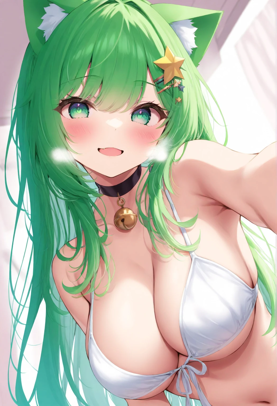 whole body, smile,smile,blush,Big Breasts ,(One woman),Sexy pose, Showing nipples,Show your vagina,(orgasm:1.9),Green Hair,Flower Hair Ornaments,Mallow_pokemon,penis in the vagina,vagina,penis,fuck,10 years old, (ahegao),