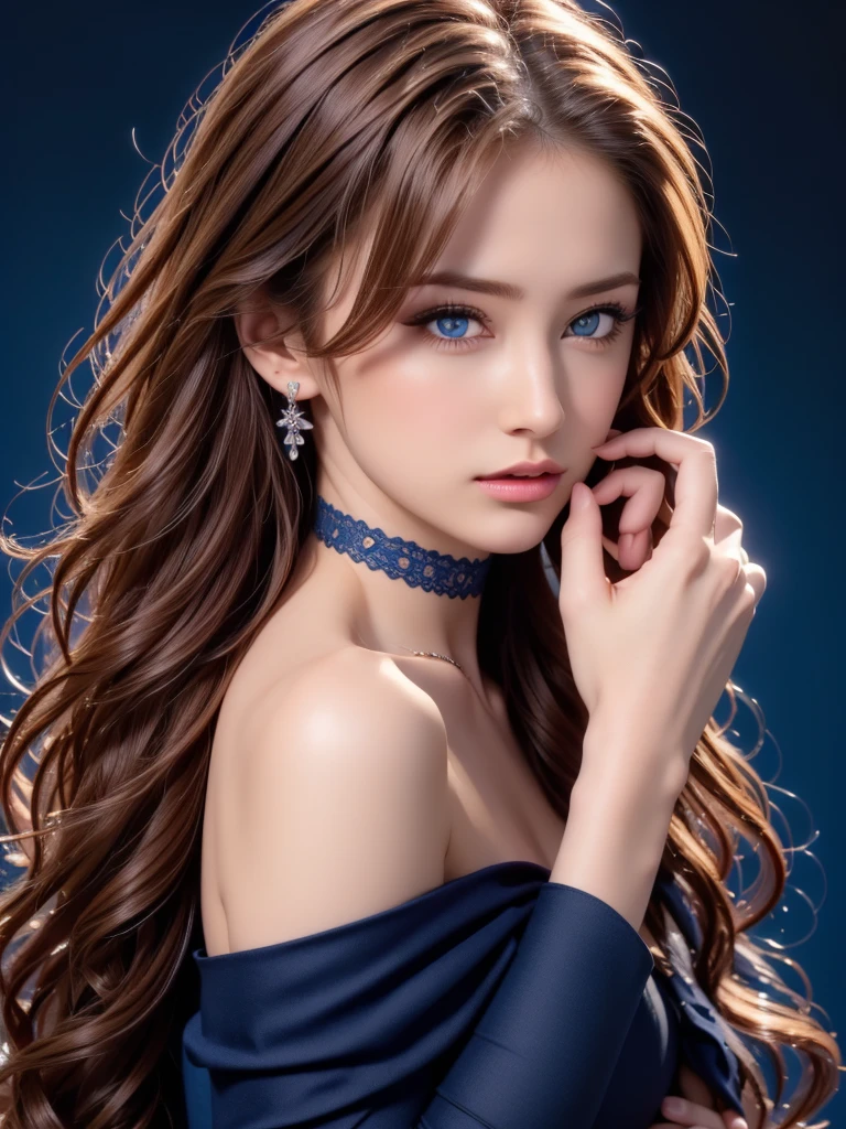 A sultry 27-year-old woman with piercing blue eyes and luscious locks poses confidently before a dark studio backdrop, her full lips slightly upturned in a mischievous grin. She tilts her head forward, showcasing her uncovered 38D cup, as the camera captures her standing form in sharp focus. The mega tits studio lighting casts a flattering glow on her chiseled features and statuesque figure, highlighting every curve of her perfect body. 128,000 female models, huge breasts, eye, ((random short hairstyles)), High resolution, Upper body, no background, studio lightning, ((High resolution, one beautiful young woman,latex （soft saturation：1.3）, （Fair skin：1.2）, wearing red clothes, 85mm lens,f/8.0, Background Gal, brown hair,　Generate hyper realistic image of a beauty portrait where shadows play a crucial role in sculpting the woman's features. Experiment with dramatic lighting、Creates interesting shadows that highlight the contours of your face。。. masterpiece, high quality realistic photo, realistic raw photo, high quality, 8k, cinematic lighting, high contrast, bright colors, (detailed face:1.2),portrait of a very big breasts beautiful Inran_Japanese German_beauty, very bright backlight, wear (princess dress made of ((Blue petals)):1.3),(transcendent beauty of a flower princess:1.3), BREAK, perfect face,Perfect Eye,HD details,{Beautiful and detailed eyes},advanced details,sharp focus,studio photography,hd makeup,glitter makeup,celebrity makeup, (( center image)), (HD rendering), calm expression, natural soft light, hair blown by the breeze, delicate features, dull bangs, mahogany sheer salon hair, big breasts, Full bust, huge breasts,big breasts,round chest, hourglass body, BREAK, magic, magical, fantasy, , (Bathed in a warm and magical glow:1.1), (enchanted fantasy realm:1.0), (under the shining sky:0.9), (Petals whisper in the gentle wind:1.0),, (A fascinating world beyond imagination:1.1), , (Sparkling petal
