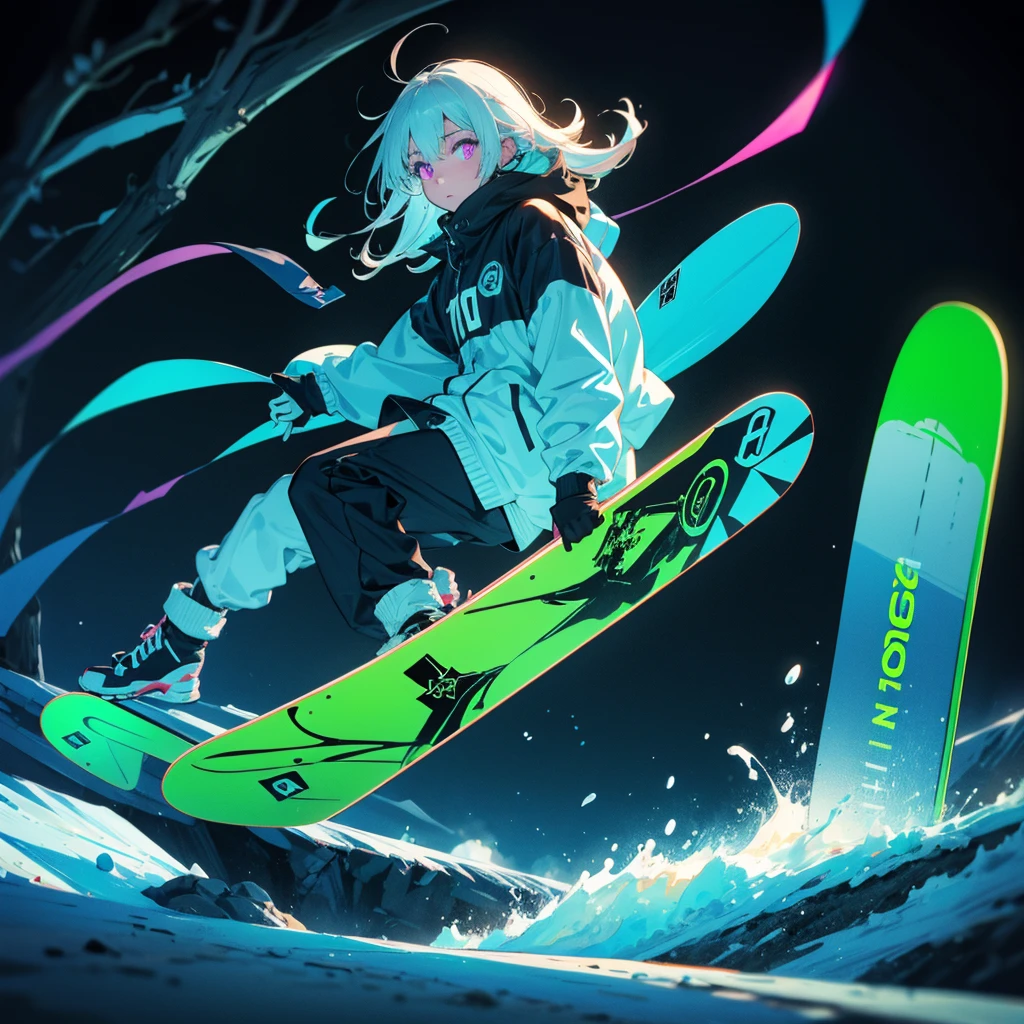  cute、 neon color、 black light 、 snowboard 、force、