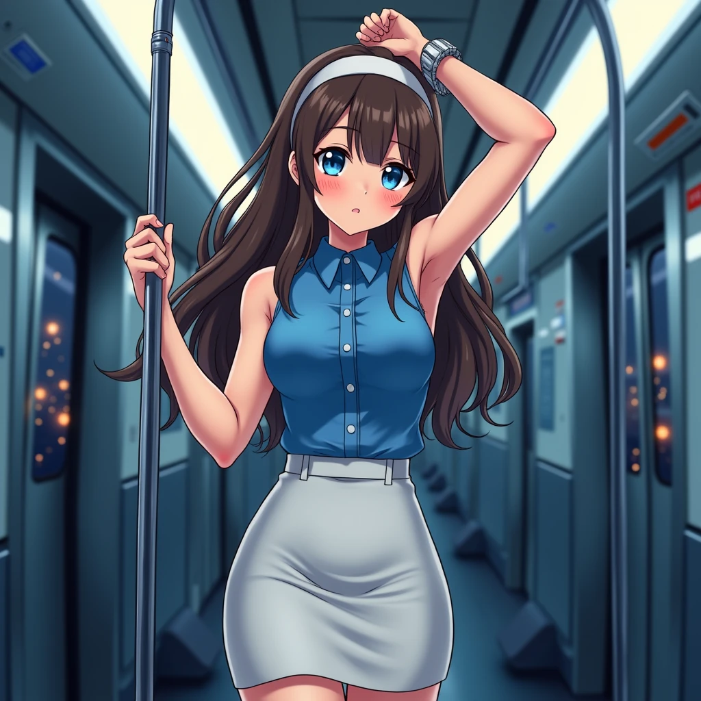 on the train、,Adult female、Gal、Bad look in the eyes、,Long black hair,Wet Hair、Black baseball cap、Stripped naked、Sneakers naked、Naked with a black baseball cap、dissatisfaction,Sulky,blush、the woman looks disgusted、Getting in the standing back、Creampie、Overflowing with sperm