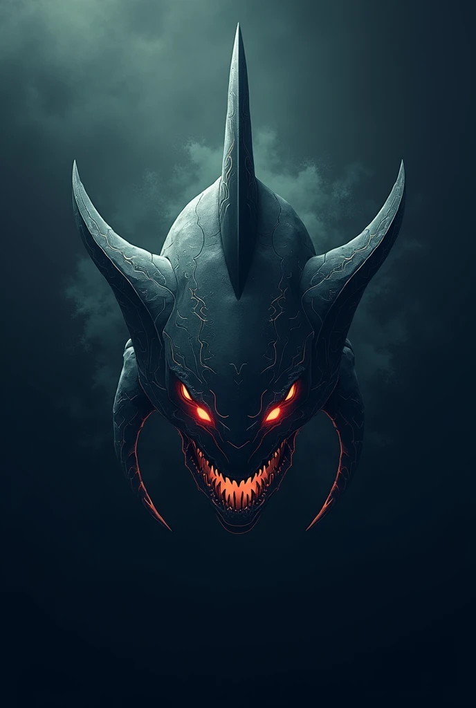 white background with a black bottom as if there was a darkness with a demon world rising to the white part