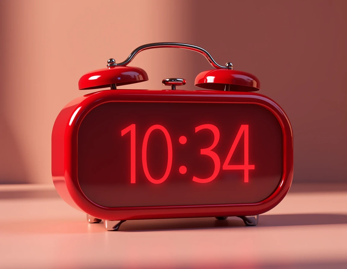 a red digital alarm clock, highly detailed, (best quality,4k,8k,highres,masterpiece:1.2),ultra-detailed,(realistic,photorealistic,photo-realistic:1.37),HDR,UHD,studio lighting,extreme detail description,professional,vivid colors,bokeh
