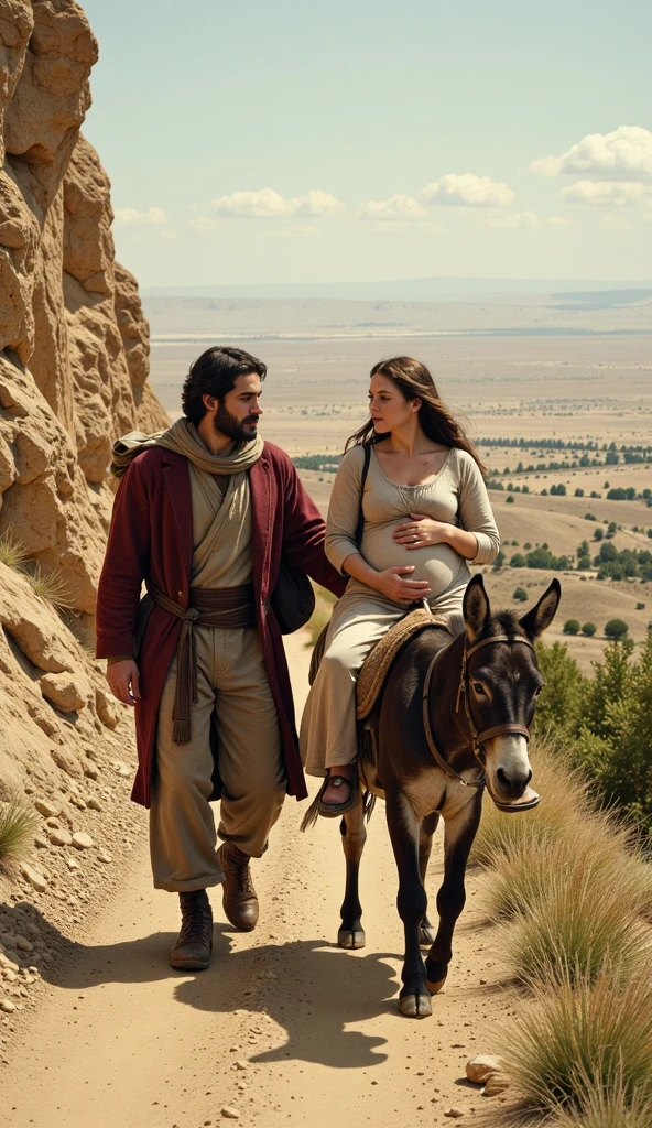 Joseph and the Virgin Mary on their way to Bethlehem 