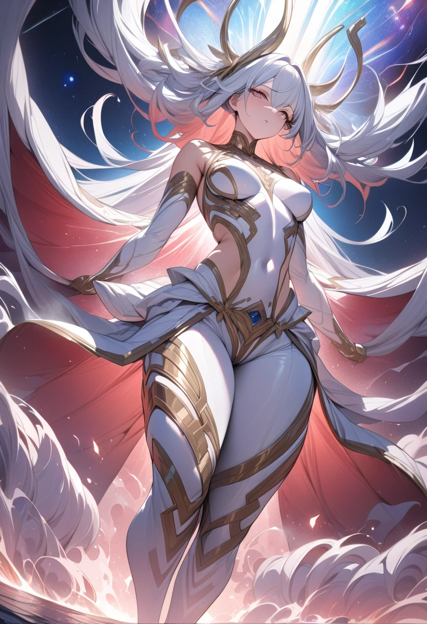 Tabletop, Highest quality, Anime Images, Anime Style, Firefly\(Genshin Impact\), smile, One Girl, Tinewicker, appear , blush, Colorful pastel fantasy、(Spread your legs)、Composition looking up at the buttocks from below、Beautiful shiny buttocks,Spread your legs座る,Sexy pose,Fold your hands behind your face,Perfect human body,Sexy body line