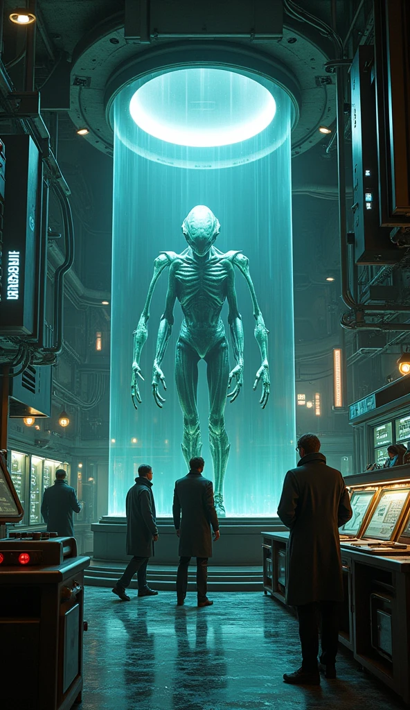 Venom and13Friday the 13th Jason、genetic research institute。There is a large glass cylinder used for scientific experiments。They are each contained in a cylinder。