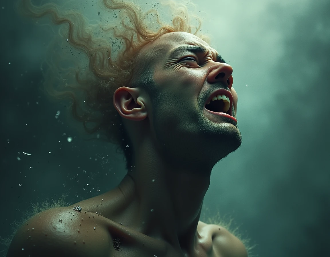 A person having an anxiety attack inside the mind