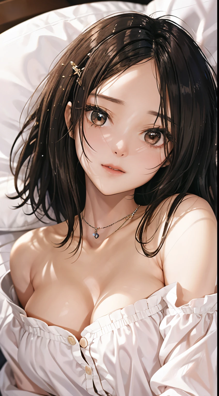 One girl, Long Hair, chest, Gaze, Blushing, Anatomically correct, accurate, Highest quality, 