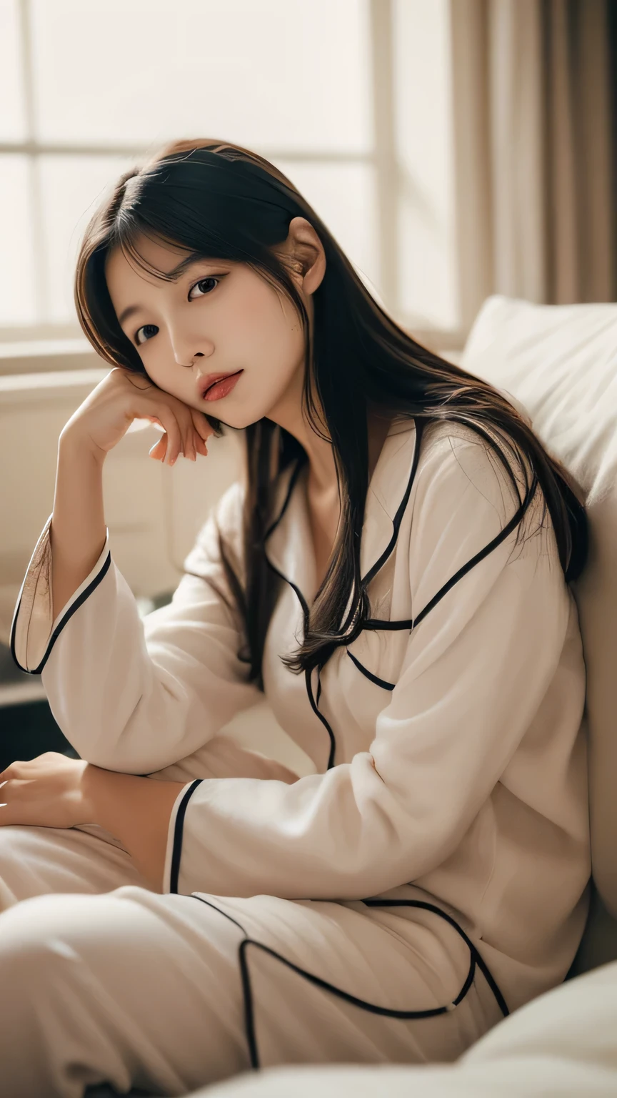 white stockings，best qualtiy，tmasterpiece，ultra high resolution，（realisticlying：1.4），Teenage girl，Juvenile，Thin and light, eyes with brightness