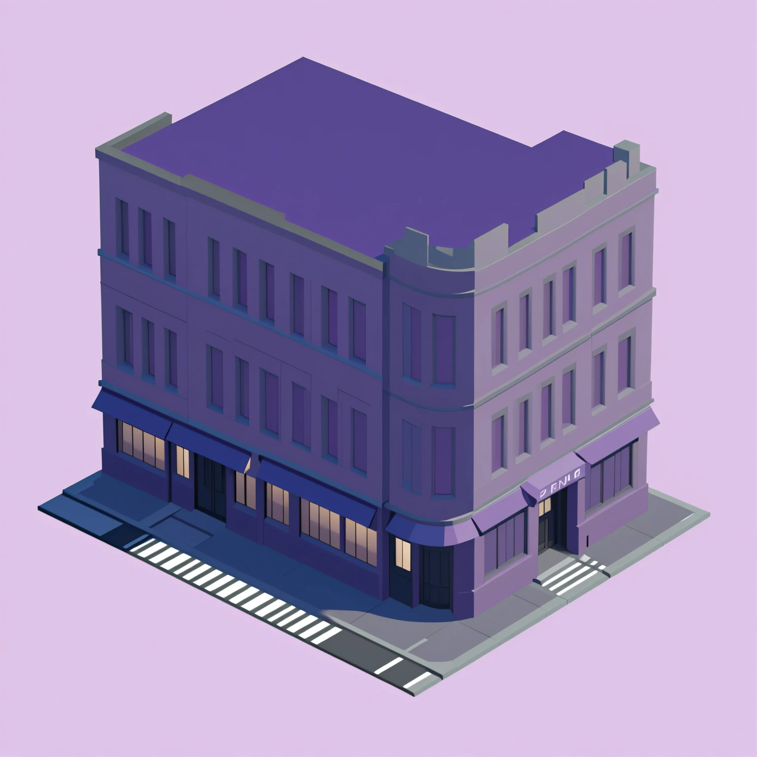 isty02 style. isometric illustration
Art deco city street and evening, Purple background,
detailed, professional,  slick, 3d, unreal engine, render, ray tracing,
high quality, masterpiece, highres,