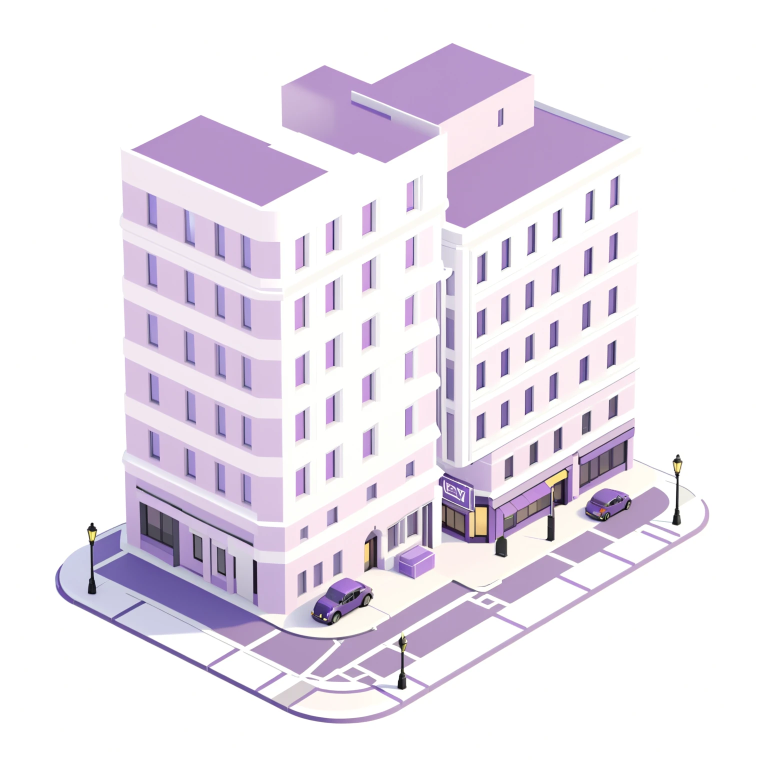 isty02 style. isometric illustration
Art deco city street and evening, Purple background,
detailed, professional,  slick, 3d, unreal engine, render, ray tracing,
high quality, masterpiece, highres,