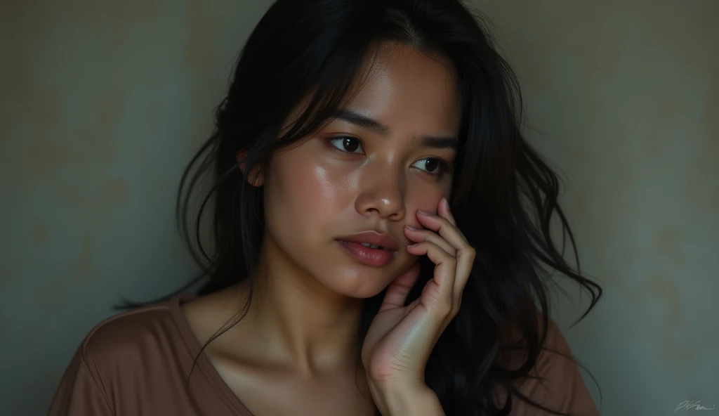highest quality, epic realistic, ((in the pitch black darkness :1.4)), ((portrait:1.5)),(background: dark ) high contrast ,glorious picture, lowest lux, lighting face, she's comfortable, dark plain shirt, looks incredible, (8k, Raw photo, Highest quality),(epic realistic:1.5), a woman, face,(detailed eyes:0.8),(looking at the camera:1.4), (Highest quality), ( high contrast, deep shadows),Intricate details,cinematic,((skin:1.4)), (long dark hair:1.3), long hair, messy ,(Hdr:1.5),Detailed, colors, Superior quality, ( starry sky: 1.4), Masterpiece, Raw Photo (20-year-old, looking at viewer), beautiful, (wearing dark shirt,), perfect, natural, perfect composition, portrait, perfect face, smiling expression, Captivating eyes, Bright details, Tight lips, (High Skin Detail),, (blue tint: 0.6), (sale: 0.8), (bloody: 0.7), Key lighting , (backlight: 0.5), Medium depth of field, Canon 5d, 50mm lens, f/4 apertures, (Ultra-detailed, Complex detail), sharp focus, soft colors, 8k, Absurd, 80mm, dark background, photography, smiling, pinay, filipina