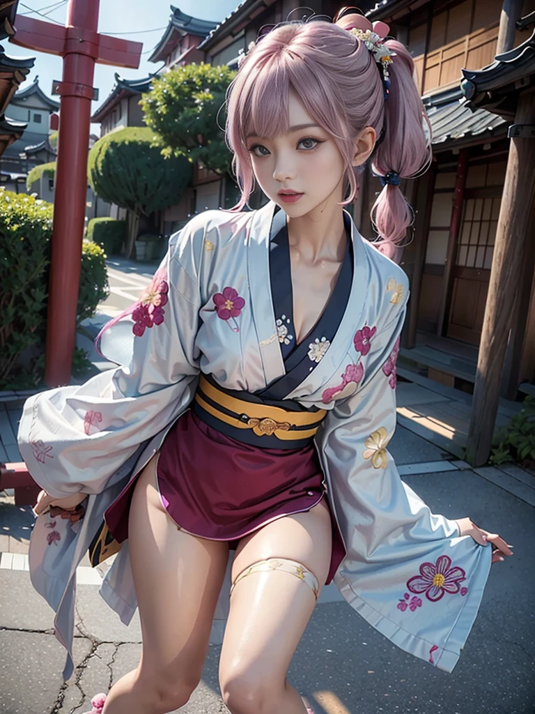 nsfw,(Highest quality:1.2),32k HDR,High resolution,Perfect Anatomy,Wet and shiny white skin,Sweat dripping down my body,Slender model figure,Ahegao,Silver and pink hair,soaked through,Super small face,Collar and leash,Alley,Edo Town,photo shoot,Maid,((Japanese sword)),tattoo,((whole bodyにタトゥー)),(Arms covered in tattoos),(whole bodyをA body covered in tattoos), (A body covered in tattoos),((Collar with leash)),(Lockに繋がれた少女),Women in ecstasy,climax,Acme,Detailed skin texture, Detailed face, Fine grain,((whole body)),((艶やかなkimono)),(((nightの町))),((暗darkness)),((頭からfootまで)),((Lock帷子)),(((Lock))),(foot),(((Wrapped in a cloth))),((Thick-soled boots)),((大きなJapanese swordを構える)),(((Japanese swordを構える)),((kimono)),((Are standing)),((Wrap a cloth around your chest)),(((巨大なJapanese sword))),((Wear a black belt around your waist)),((花柄のkimono)),((Thin fabric)),((身長と同じくらいの大きさのJapanese swordを振りかぶる)),((night)),((Dim light)),((Glaring at the camera)),((Bold pose)),(((Restraints))),(((darkness))),(((moonlight))),(((Lockを身体中に巻く))),