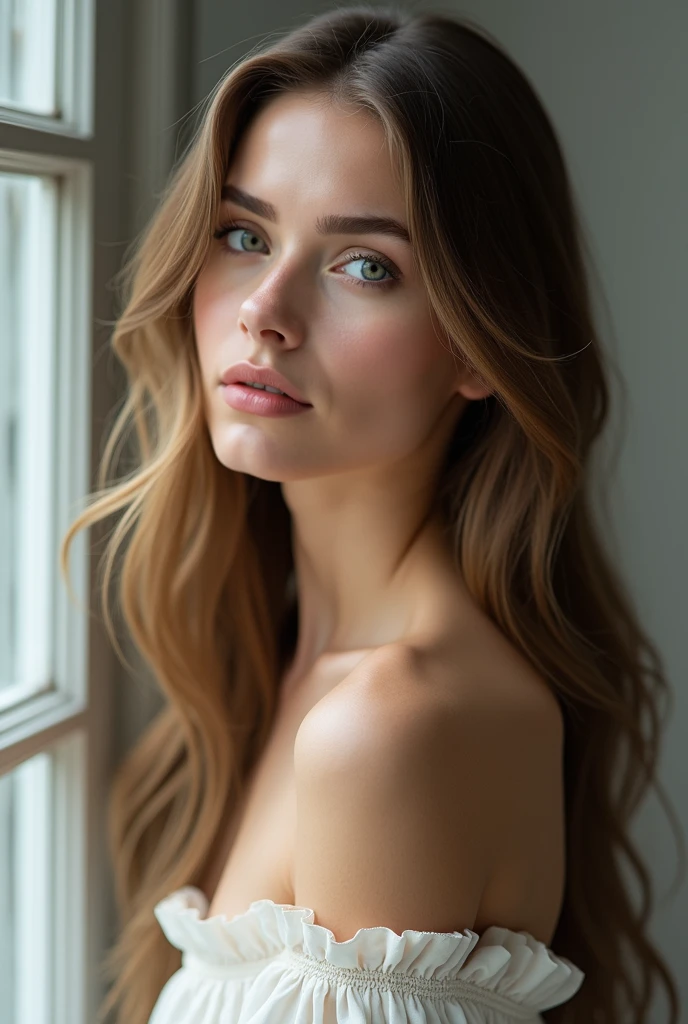 photo of a 20 years old italian girl, RAW, beautiful woman, (long wavy redhead hair), (yellow eyes),, (thin nose), (naked),bedroom, (standing), (busty), ,,,,,((detailed face:1.2)), ((detailed facial features)), (finely detailed skin), pale skin,, . (vivid colors), damp, moist, reflections, (masterpiece) (perfect proportion)(realistic photo)(best quality) (detailed) photographed on a Canon EOS R5, 50mm lens, F/2.8, HDR, (8k) (wallpaper) (cinematic lighting) (dramatic lighting) (sharp focus) (intricate) fashion, realistic skin texture, POV, Nikon d850, film stock photograph,4 Kodak Portra 400, camera f1.6 lens, rich colors, ultra-realistic, hyper-realistic, ultra-detailed, hyper-detailed, ((perfect face, perfect body), RAW photography, realistic skin texture,