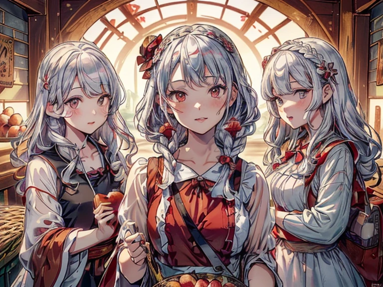 (detailed fingers,detailed hands,detailed eyes,detailed legs:1.2),(night, dark room,japanese style room:1.2),cowboy shot,standing,(3girls,Three people side by side:2),(yuri,nestle:1.5),(nsfw),(The two on the sides sexually assault the woman in the center,The two on the sides have their hands on the crotch of the woman in the middle,The two on the sides are groping the breasts of the woman in the middle,Over the clothes:1.8),(The two on the sides sexually assault the woman in the center,The two at the end smiled happily.,The woman in the center is being attacked and sighs with sexual excitement.,The woman in the center being attacked has her arms down:1.7),(female orgasm:1.2),(pussy juice),(embarrassed,blush:1.2),(steam:1.2),(sweat skin:1.2),(saliva:1.1),(looking down at viewer:1.2),large breasts,crying face,(watery eye),(miko,shrine maiden, japanese clothes, detached sleeves,hakama long skirt:1.5),white panties,(You can't see the panties with the skirt:1.5),(wet clothes:0.2),same age,All three are dressed exactly the same