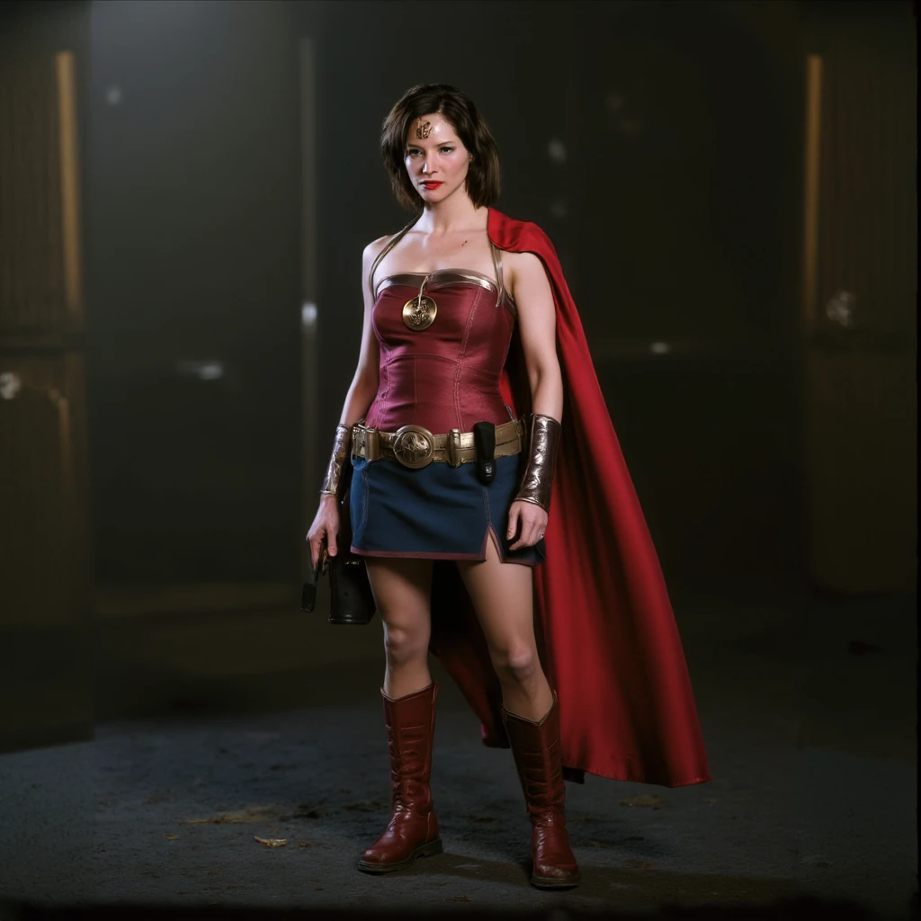 Sienna Guillory as Wonder Woman, HDR, highly detailed, rule of thirds, dynamic lighting, cinematic, detailed