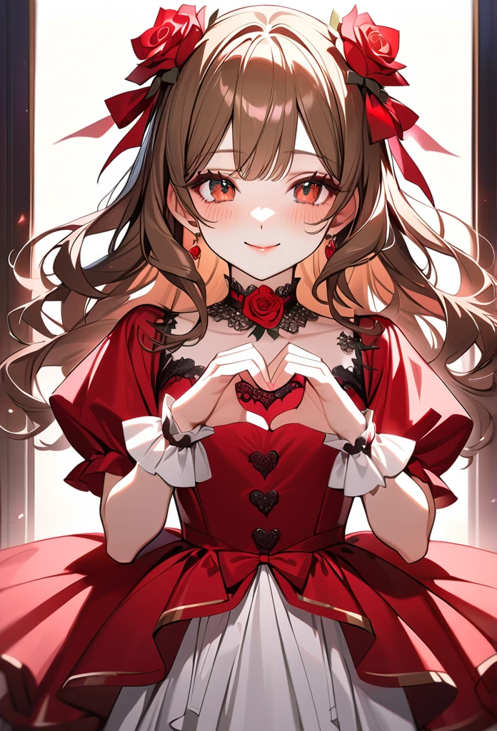 score_8, mayu sakuma, 1girl, heart, blue eyes, hairband, looking at viewer, red ribbon, frills, smile, yandere <lora:Mayu_Sakuma_ForPony-000003:1>
