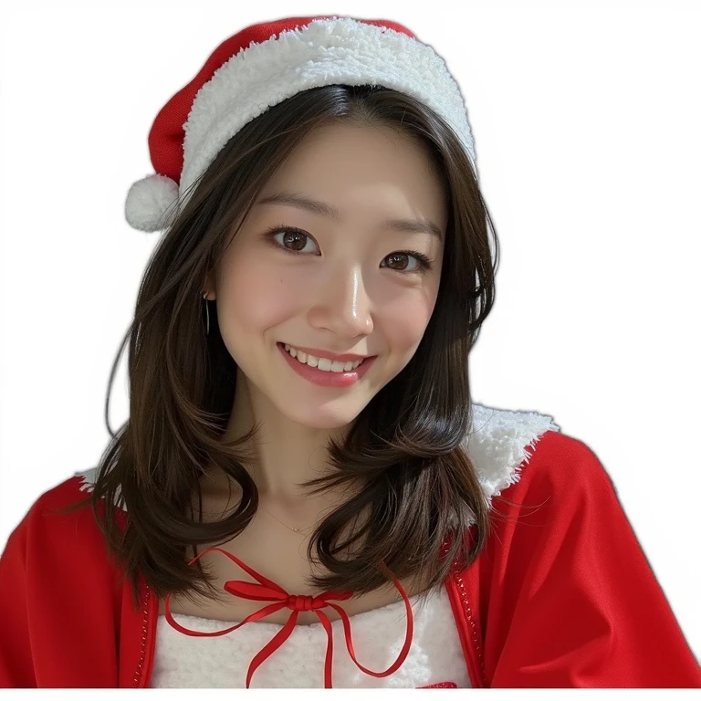 Please make an anime-style illustration of this woman。
has a white background。
