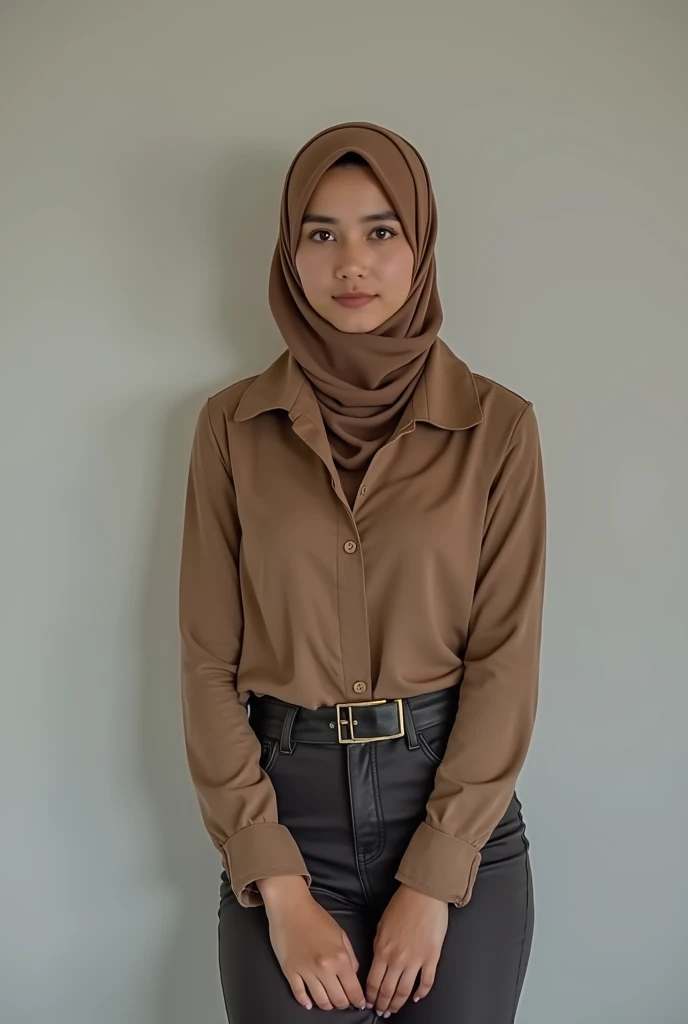 a malay girl, wearing a hijab, in the kitchen of a bad and poor wooden house, the girl is cute hot, the girl wears an apron but is nude