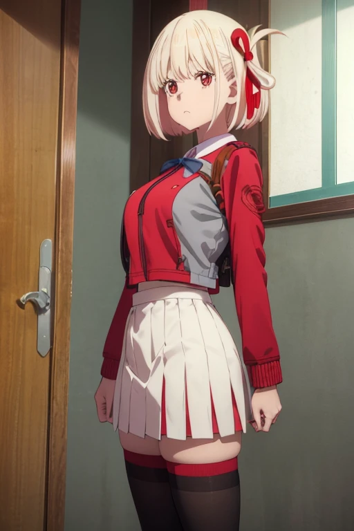 ((masterpiece)), (highest quality),Senzoku Nishikigi、
Official Art, very detailedCG Unity 8K wallpaper, Very detailed, Shiny skin, Written boundary depth, Bright colors,
1 girl, (bent:0.4), (whole body:0.6),
short hair, bangs, Red eyes, skirt, Look next door, licorice uniform、White panties、Red ribbon、kick、Panties、Skirt Lift、Self Lift、Groin