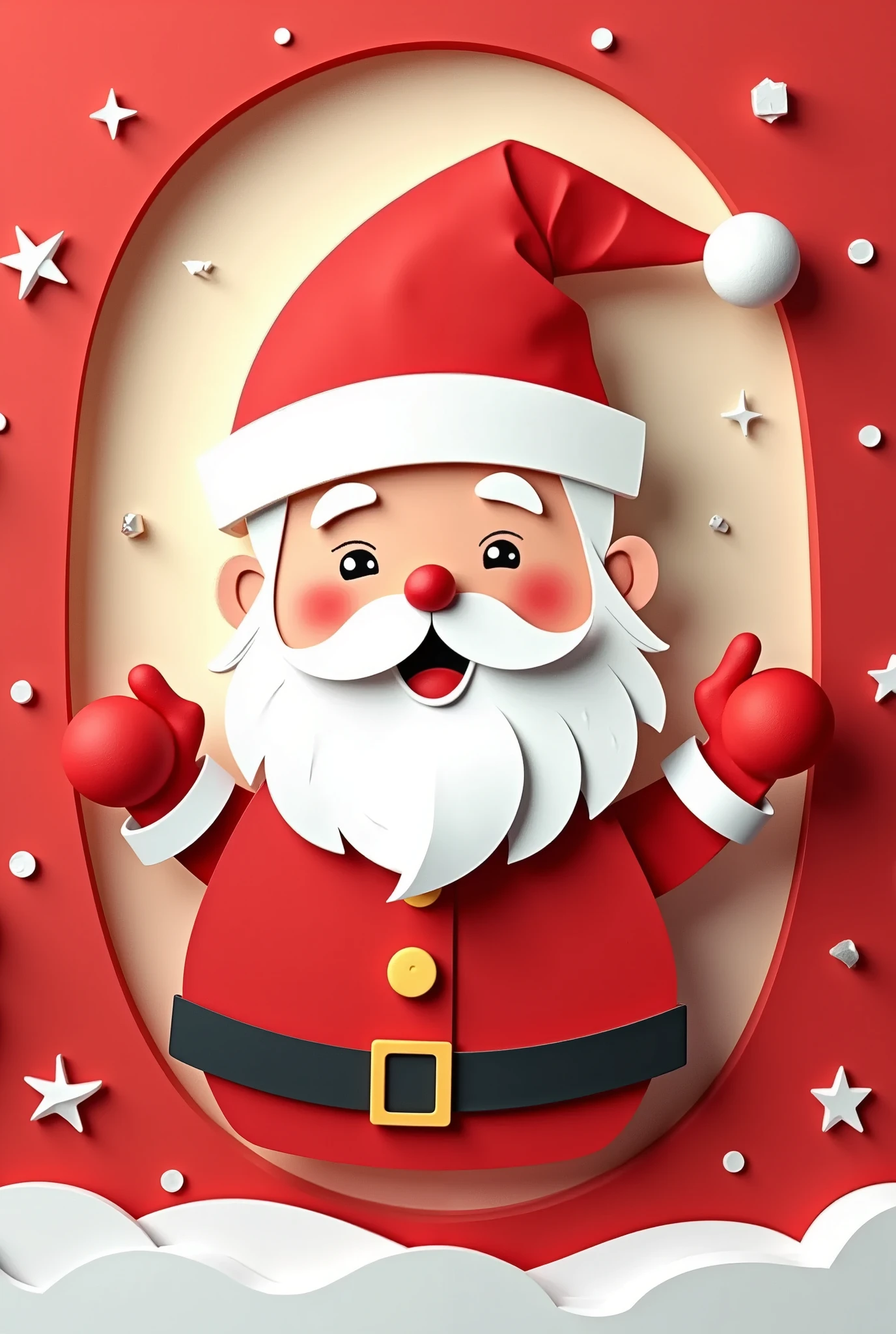 (1 male:2.0),(Santa Claus is peeking out of a round chimney hole:2.0),007,  opening,black,(  vector illustration :2.0),( comical :2.0),( cute)