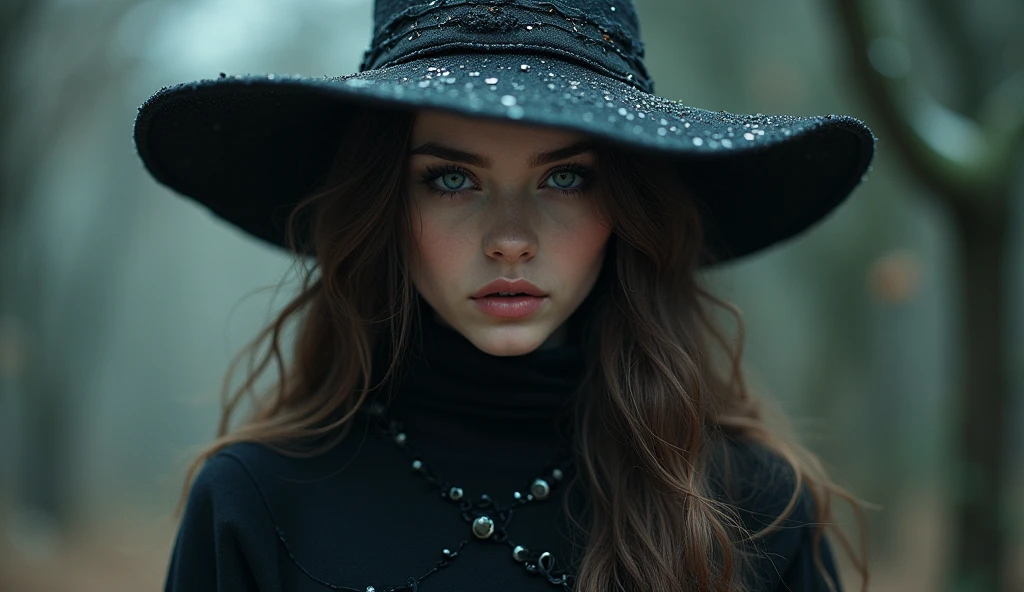 photorealistic, 35mm, intricate details, hdr, intricate details, hyperdetailed, natural skin texture, hyperrealism, sharp, 1 girl, adult (elven:0.7) woman, freckles, grey eyes, chestnut layered hair, portrait, looking down, solo, half shot, detailed background, witch hat, witch, magical atmosphere, hair flowing in the wind, red trimmed light colored clothes, whirlwind of swirling magic spell in the air, dark magic, (style-swirlmagic:0.8), floating particles,, <lora:Detail Slider V2 By Stable :0.4> <lora:NOISEOFFSET_V2_BY_STABLE_YOGI:0.8>