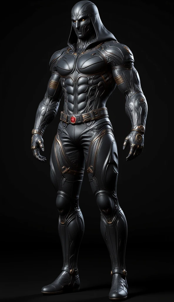 A full-body image of a muscular adult male.black leather full-body image 、face mask and mask hood, .a hooded person in invisible armor . wears leather armor, Tights.epic ninja suit, rogue.Leather fit to cover the whole body. smooth leather .Boy Teenage Assassin , stealth suit , Another World assassin , stand on the roof of a castle. . black night . Dark atmosphere .Low light.Weak lights cast dramatic shadows. Weird Another World atmosphere . Another World city. .whole body image.Handheld composite mechanical giant bow.full body photo.FANTASY.collar.Big crotch bag.tactical equipment
