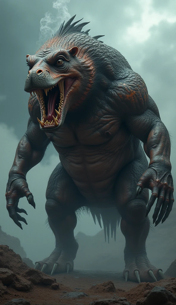 fking_scifi_v2, werecreature, werefish fish on a green prairie, ambient lighting, daylight, full body shot, ultra wide, highly detailed, 8k resolution
