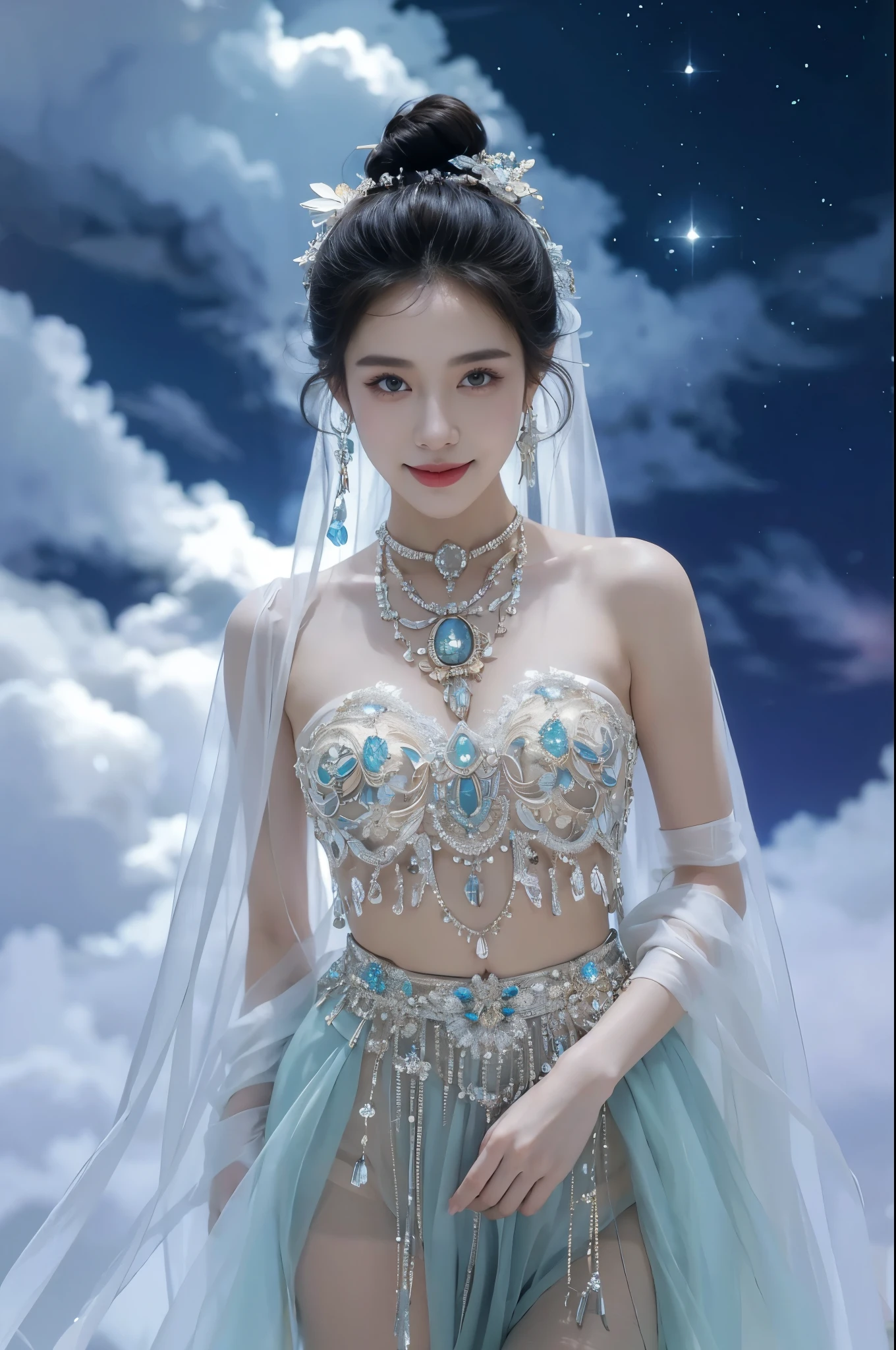 highest quality、masterpiece、Super high resolution、16K photos、(blue dragon armor)、(((big breasts)))、(((big flower decoration on head))),(((Micro bikini with attention to detail))),(wears a beautiful crown made of precious stones),(Photoreal:1.4)、RAW photo、1 girl、(((random hair))、(((take various poses)))、glowing skin、(((white dragon)))、intricate and gorgeous hair ornaments、(Looks like a gorgeous jewelry necklace)、(whole body angle)、(fight big dragonet bikini)、((beautiful lake background)),(beautiful forest background)、((Super realistic details))、Portrait、global illumination、(sexy pose)、Shadow、octane rendering、16K、big breasts、Raw skin exposed in the cleavage、Metal、intricate decorative details、Japan details、very intricate details、blue eyes、Eyes shining towards the camera、two stock、(whole body angle)、(veil)、(((heavy big))),((she is wearing a beautiful jeweled bangle.)),