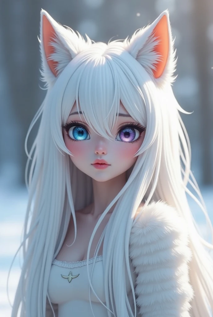 hyperrealistic art [girl | cat],long blue hair, green eyes, big eyeballs,cat ears, white fur,tail, claws, looking at viewer,smiling, happy, sitting, on tree branch, (from_below:1.2), outside, 
park, trees, autumn, blue sky, extreme detail, masterpiece
 . extremely high-resolution details, photographic, Ultra-precise depiction, Ultra-detailed depiction, realism pushed to extreme, fine texture, incredibly lifelike