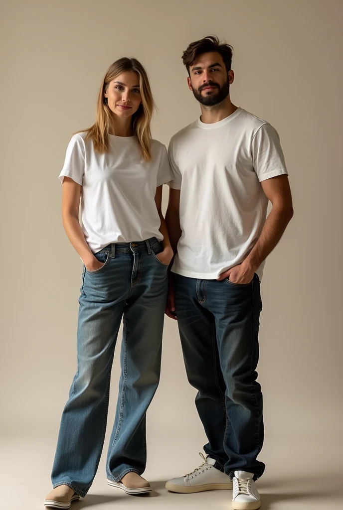 There are two people standing next to each other with one woman - SeaArt AI